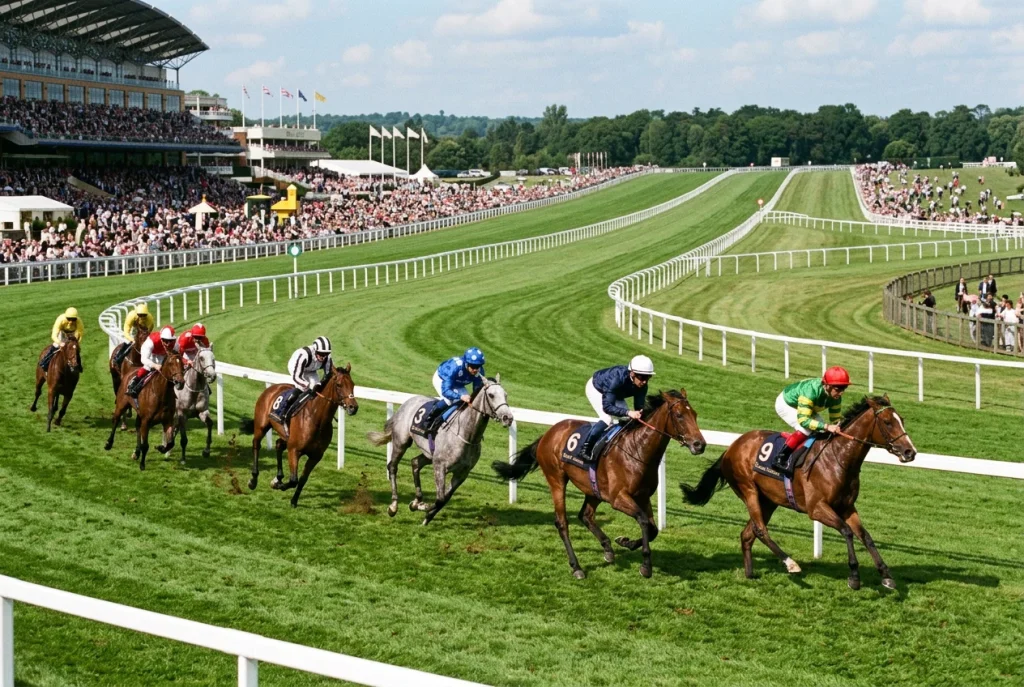 Stayers racing in the Gold Cup at Royal Ascot